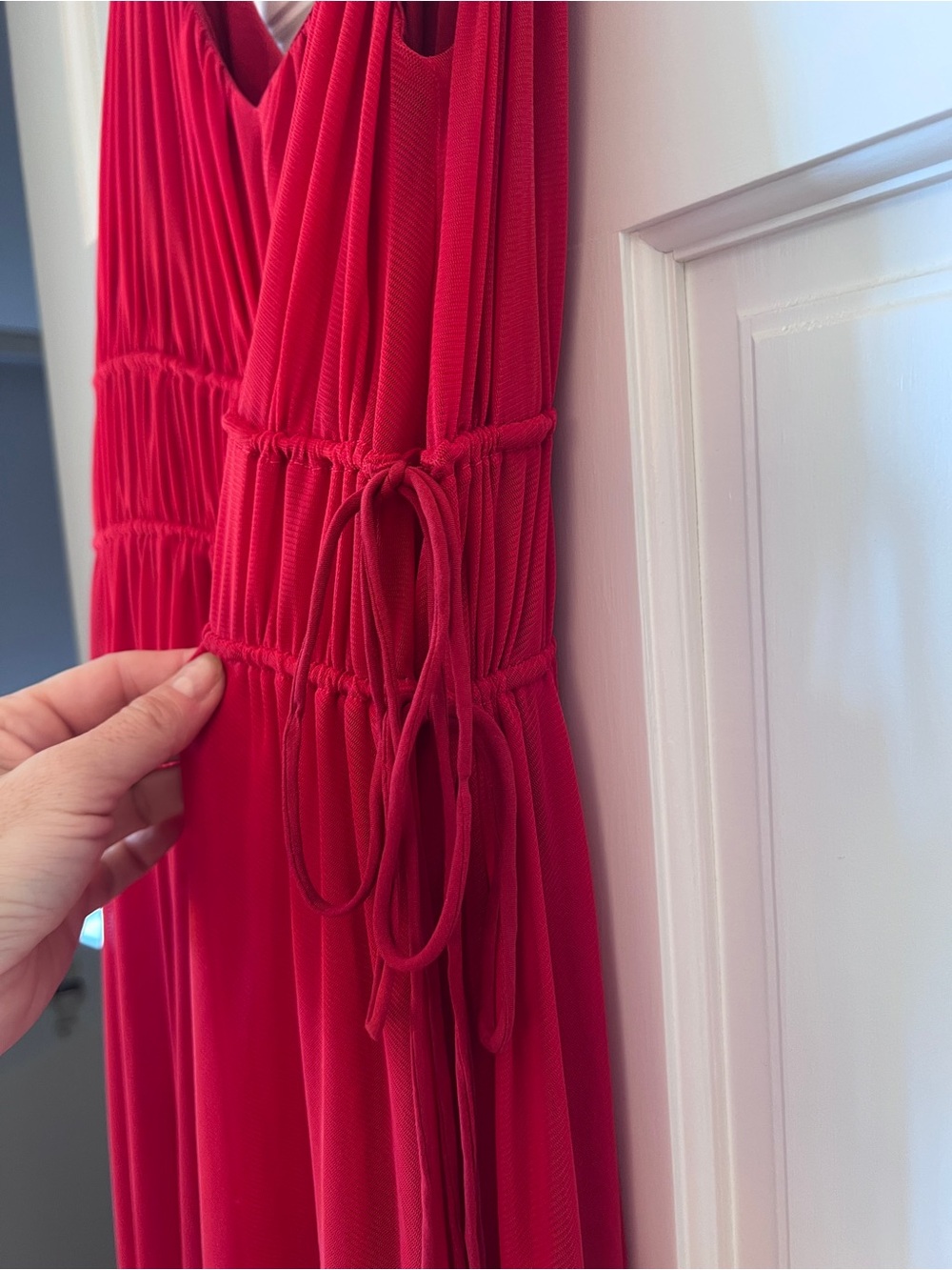 Madewell Red Spaghetti-Strap Maxi Dress with Side Ties | NWT - Picture 7 of 7